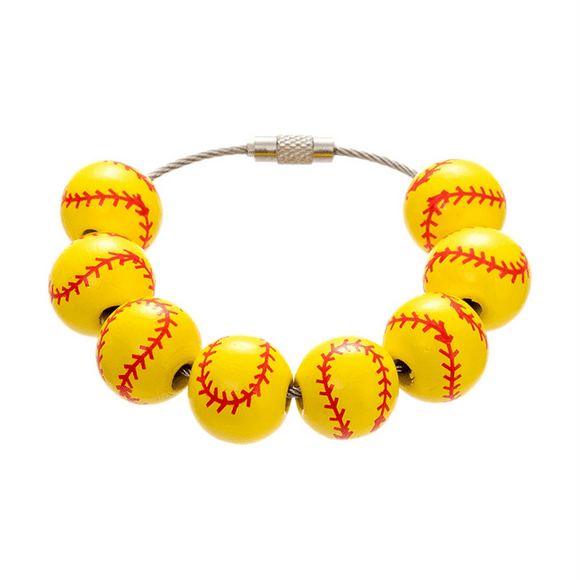 Charms de Sport, Accessoires en Perles de Bois Charme pour, Simplement du Sud, Sac de Plage Jaune