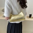 thumbnail image 2 of Bolsa De Hombro Bolso de mano para mujer, diseño de cocodrilo, bolso de hombro de cuero PU, elegante embrague (dorado) Likrtyny Para Estrenar, 2 of 7