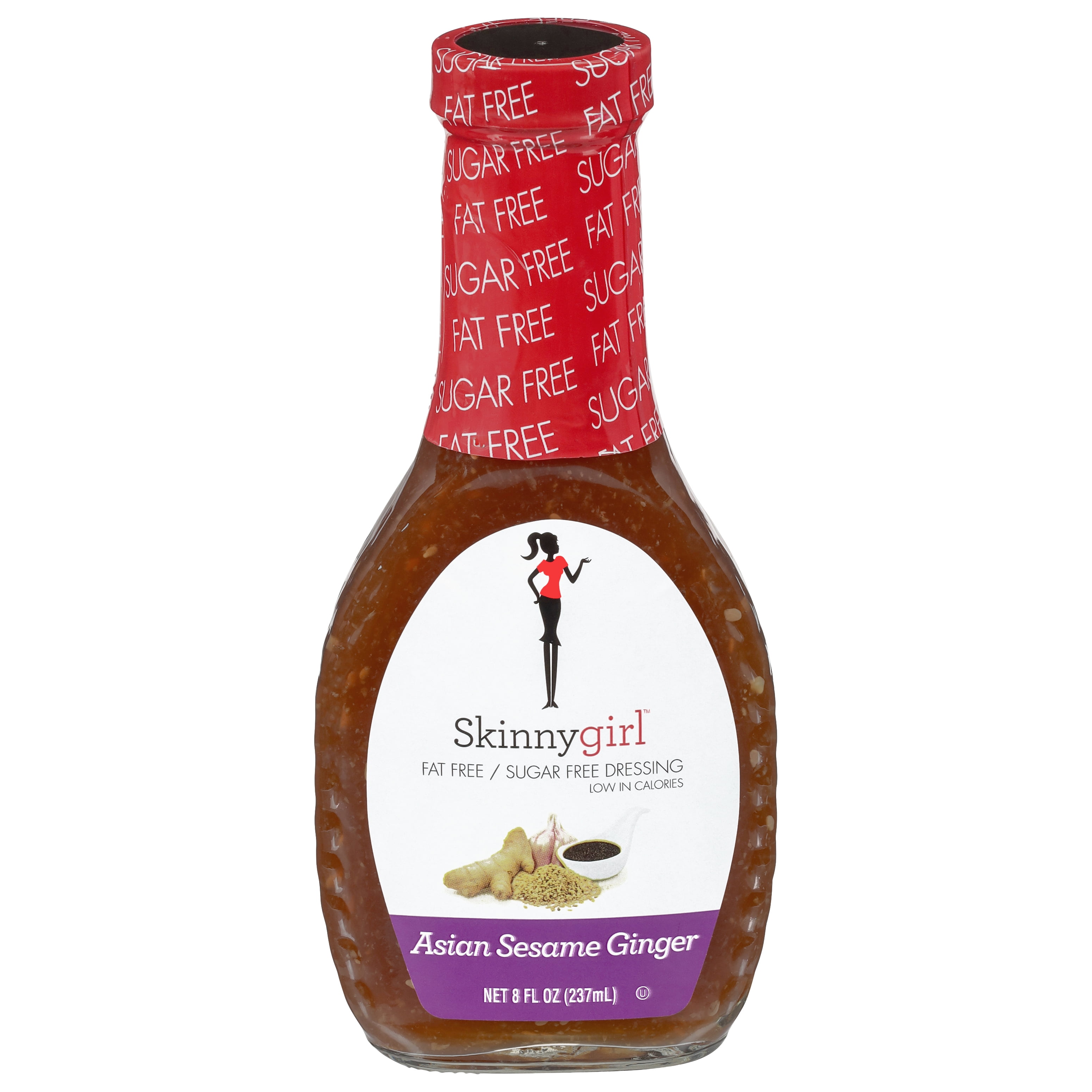 (3 pack) Skinnygirl, Fat-Free, Sugar-Free Asian Sesame Ginger Salad Dressing, 8 fl oz