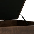 thumbnail image 5 of Owen 40 inch Wide Mid-Century Modern XL Square Coffee Table Storage Ottoman in Distressed Chestnut Brown Vegan Leather, 5 of 13