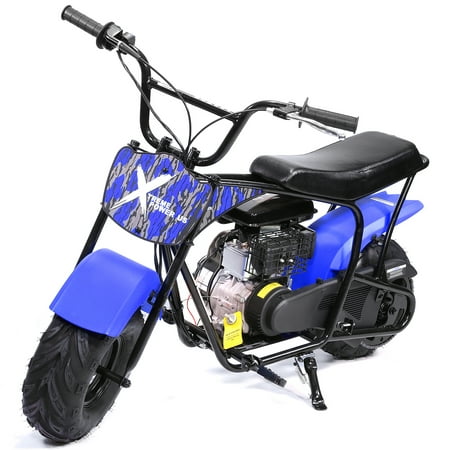 XtremepowerUS Pro Series 80cc Off-Road Trail Ride-On Mini Bike for Kids Adults Teens, Blue