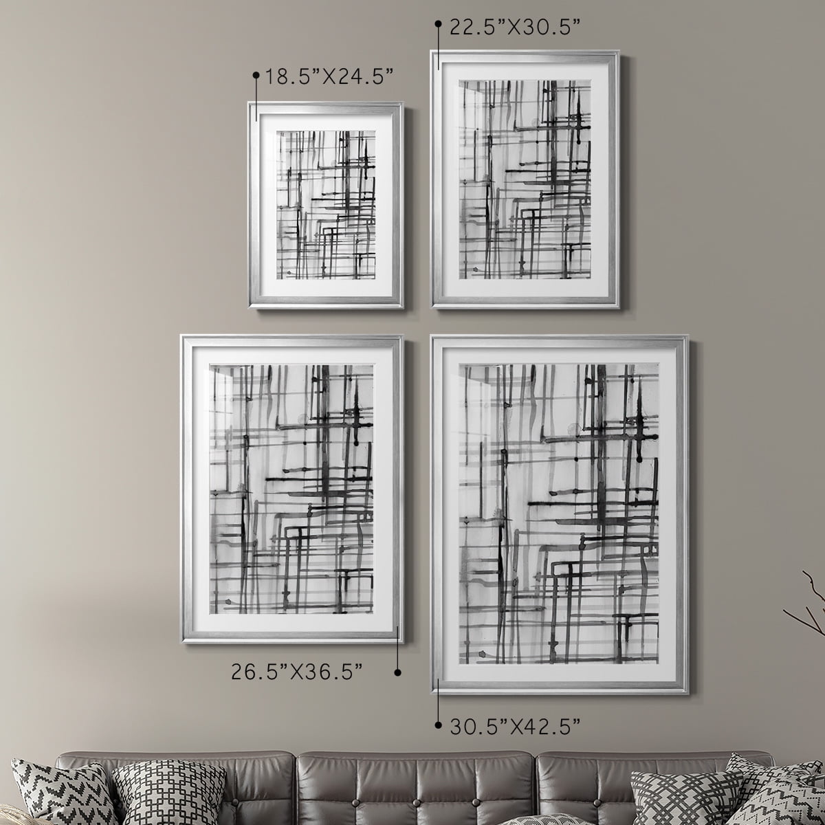 Wexford Home Line Meditation I Premium Framed Print, 18.5" x 24.5" - Ready to Hang, Silver (Set of 2)