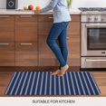 thumbnail image 5 of Navy Blue Striped Doormat Outdoor Entrance 16"x24", Navy Blue White Farmhouse Stripes Absorb Moisture Dirt Door Mats, Non-Slip Rubber Backing Floor Mats Indoor, Low-Profile Front Door Rugs, 5 of 9