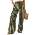 thumbnail image 2 of Mohiass Wide Leg Dress Pants for Women Business Casual Elastic Waist Comfy Work Pants Baggy Lounge Pants Trousers with Pocket Green M, 2 of 7