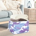 thumbnail image 5 of Blue and Purple Wave Large Storage Bins with Linen Collapsible Lid Storage Box 16.7 x 12.6 x 11.8in, 5 of 7
