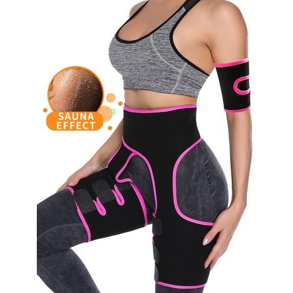 QRIC 4 in 1 Elastic Band Arm and Thigh Waist Trainer Set for Women,Butt Lifter High Waist Enhancer Waist Trimmer