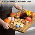 thumbnail image 5 of Yeshouse Extra Large Bamboo Cutting Board for Kitchen, Wooden Cutting Board for Kitchen, with Juice Groove and Handles, Over Sink Chopping Board for Meat, Vegetables, Turkey Carving, 5 of 7