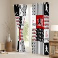 thumbnail image 3 of Homewish Eat Sleep Lacrosses Black Out Curtains for Boys, Stripes Abstract Line Curtains Pack of 2 (42x63 Each), Vintage Patchwork Plaid Bedroom Curtains, Living Room Curtains Decor, 3 of 6