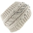 thumbnail image 4 of Women's Headband Hand Knitted Hair Band Head Wrap Earmuff w Flowers, Crystals & Lace, 4 of 13