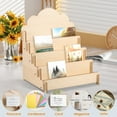 thumbnail image 3 of EIGTHTAIL Wood Card Display Stand 4 Layer Greeting Card Display Stand Wood Card Display Rack Removable Card Organizer Rack Multifunctional Sticker Display Stand for Postcard Brochure Phot, 3 of 11