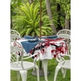 thumbnail image 2 of Outdoor Tablecloth with Umbrella Hole and Zipper, Red Plum Round Table Cloth 60 Inch Waterproof Tablecloth, Nature Flowers Branches Chinese Painting Picnic Table Cover for Patio Camping, 2 of 7