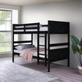 thumbnail image 2 of Home Design Exeter Twin Over Twin Solid Wood Bunk Bed Frame with Guardrails and Ladder, Black, Easy Assembly, 2 of 13