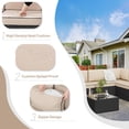 thumbnail image 6 of Walsunny 8 Pieces Patio Wicker Rattan Fire Pit Furniture Conversation Sets with Outdoor Sectional Sofa,45" Gas Propane Fire Pit Table,Glass Coffee Table,Black Rattan Khaki Cushion, 6 of 8