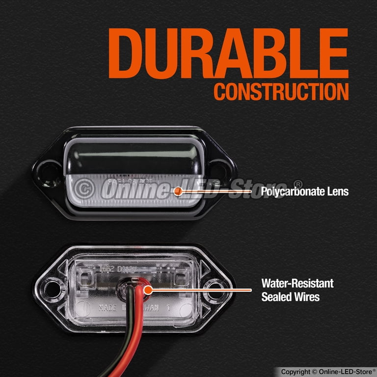 MaxAwe 2 luci per targa a LED, 12 ~ 24 V, impermeabili, perfette per rimorchi, auto, camion, moto o barca