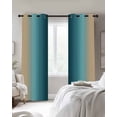 thumbnail image 2 of Turquoise Yellow Ombre Blackout Curtains for Bedroom, Thermal Insulated Drapes, Farmhouse Modern Gradient Art Black Out Curtains 63 Inch Long Room Darkening Kitchen Curtains 42"x63" 2 Panels, 2 of 8