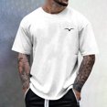 thumbnail image 2 of LUOGENLI T-shirts pour Hommes Chemise d'Été Imprimée Blouse Manches Courtes Col Rond Hauts Chemise Hauts T-shirts Graphiques Drôles Vêtements d'Été Blanc P, 2 of 4