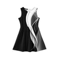 thumbnail image 3 of LTTVQM Girls Dresses Size 7-8 Casual Color Block Sundresses Church Sleeveless Midi Dress Trendy Crew Neck Spring Dress Dark Gray 7-8 Years, 3 of 4