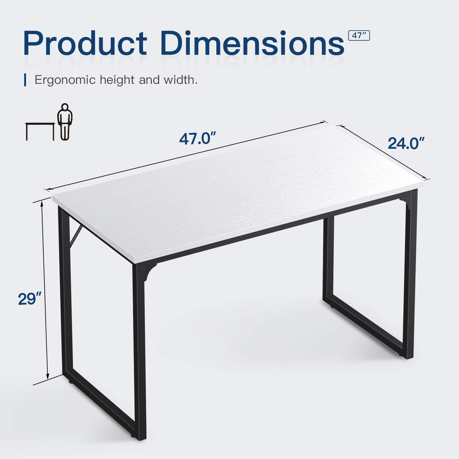 Coleshome Computer Desk 47", Modern Simple Style Desk For Home Office