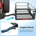 thumbnail image 3 of KING BIRD 60" x 24" x 14" Folding Hitch Mount Cargo Carrier, 550 lbs Vehicle Cargo Basket with License Plate Device Fits 2Receiver with Hitch Stabilizer and Ratchet Straps, 3 of 10