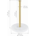 thumbnail image 6 of Brushed Gold Kitchen Paper Towel Holder Stand with Marble Base and Bathroom  Standing Toilet Paper Holder with Reserve Storage Stainless Steel Rustproof, 6 of 8