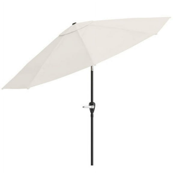 Pure Garden 10FT Patio Umbrella with Auto Tilt and Vented Canopy (Tan)