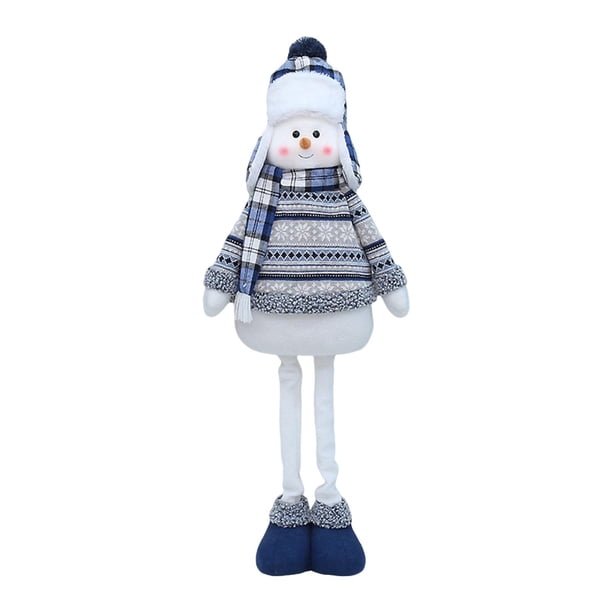 Muñeco de nieve navideño de pie con patas retráctiles, decoración navideña 102cm 1 pelota