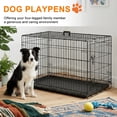 thumbnail image 2 of FDW Large Dog Crate 42 Inch Dog Cage Foldable Metal Kennel with Leakproof Tray Foldable Design Indoor Outdoor Use for Large Dogs,Black, 2 of 8