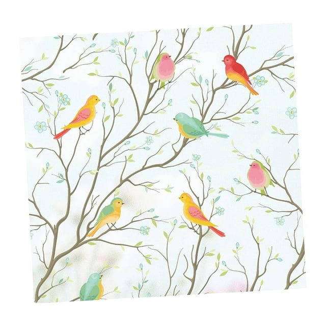 Película para ventana con diseño de pájaros, creativa, para privacidad, vidrio 45cmx100cm