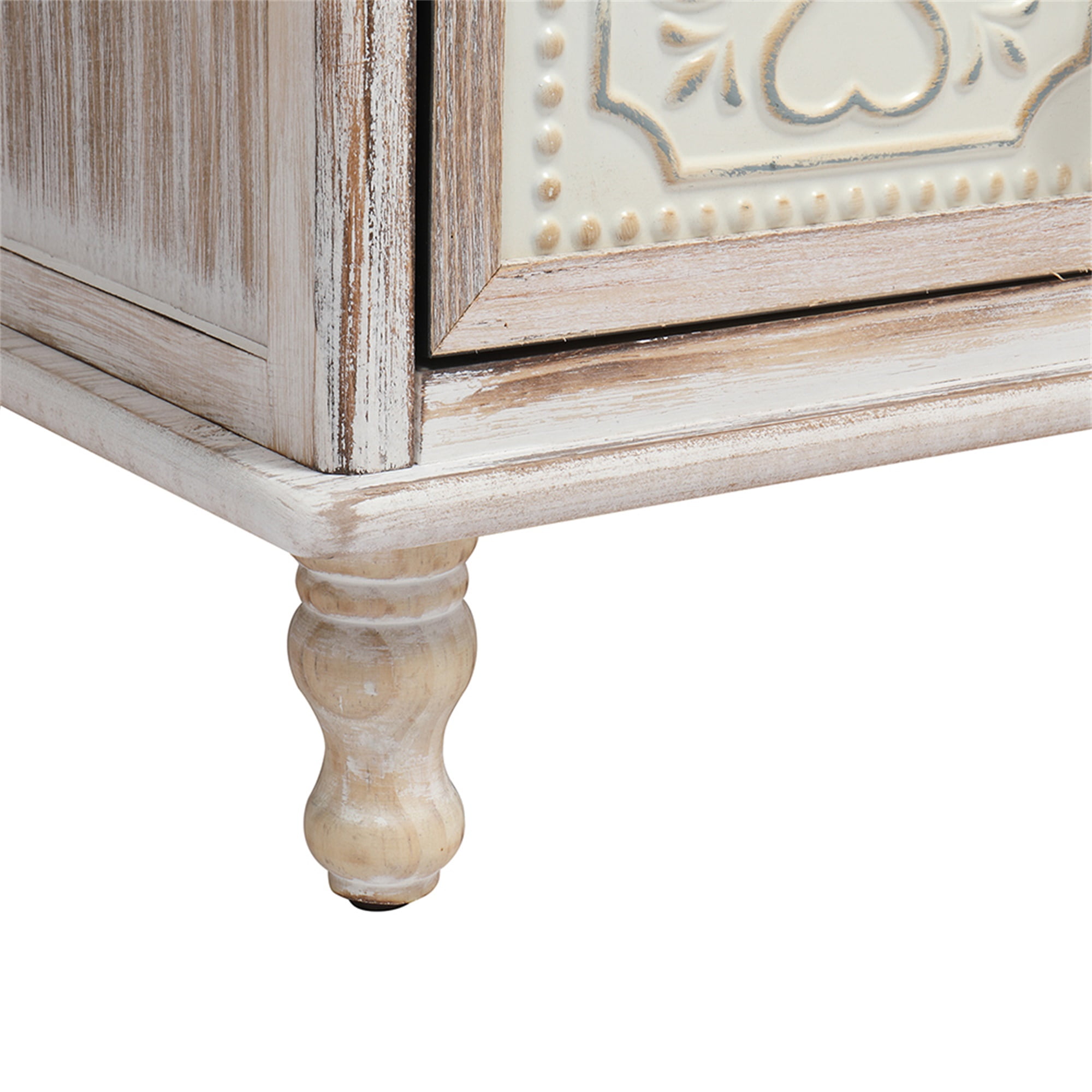 Kepooman 3 Drawer Nightstand, Durable Solid Wood and MDF Finish Fir Construction Decorative Storage Cabinet, Bedroom, Living Room, Entryway Washed White Finish Iron Carved Nightstand Kepooman 3 Drawer Nightstand, Durable Solid Wood and MDF Finish Fir Construction Decorative Storage Cabinet, Bedroom, Living Room, Entryway Washed White Finish Iron Carved Nightstand