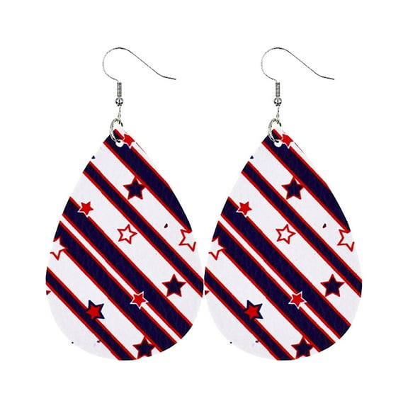 OAVQHLG3B 1 Pairs American Flag Earrings 4th of July Earrings Patriotic Star Earring for Independence Day Gift