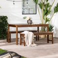 thumbnail image 2 of Pemberly Row Acacia Wood Patio 3-Piece Dining Set in Dark Brown, 2 of 9