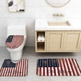 thumbnail image 4 of FMSHPON Rustic Decor American USA Flag 4 Piece Bathroom Set Shower Curtain Bath Rug Contour Mat and Toilet Lid Cover, 4 of 7