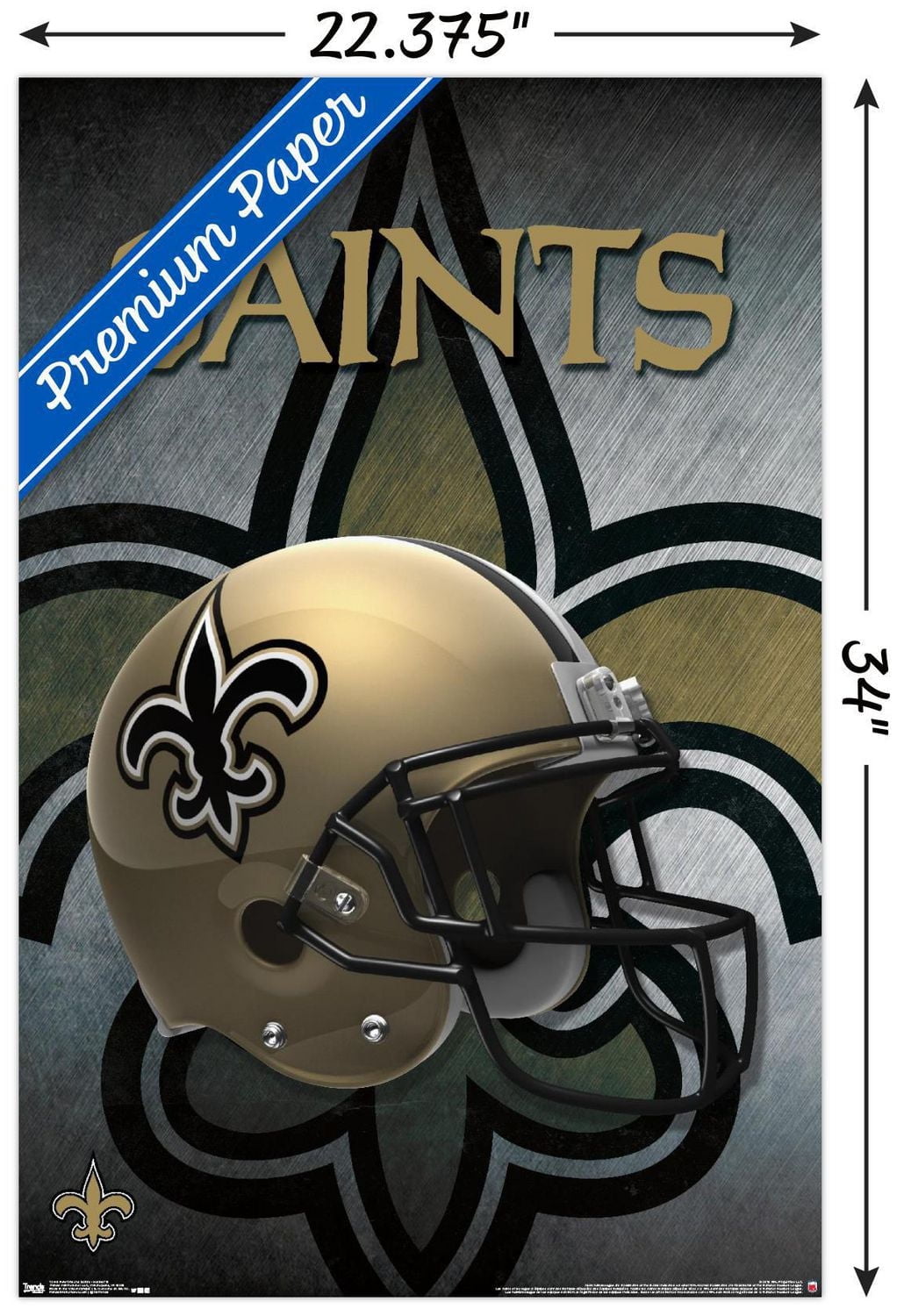 NFL New Orleans Saints - Helmet 16 Wall Poster, 22.375" x 34"