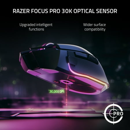 Basilisk V3 Pro Customizable Wireless Gaming Mouse with Razer HyperScroll Tilt Wheel - White