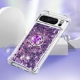 thumbnail image 5 of Funda para Google Pixel 8 Pro 5G con Brillo Líquido Flotante, Purpurina, Parachoques y Anillo Giratorio Soporte, 5 of 5
