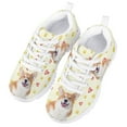 thumbnail image 3 of Pzuqiu Cute Corgi Dog Sneakers for Kids Heart Print Girls Tennis Shoes Big Girls Size 3 Lace Up Breathable Sport School Shoes Lightweight Running Shoes, 3 of 5