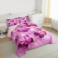 thumbnail image 2 of Manfei Chic Butterflies Full Size Comforter Sets,Cartoon Butterflirs Bedding Comforter Set,Pink Black Bedding Sets For Kids,Luxury Bedroom Decor Reversible,3pcs, 2 of 7