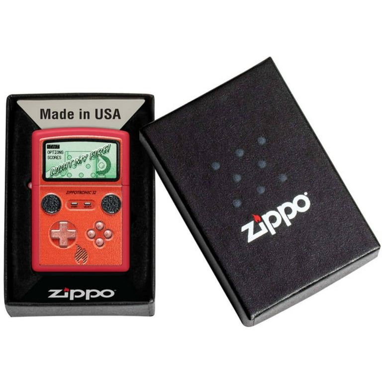 Zippo 46700 Zippotronic Design Matte Red Windproof Pocket Lighter