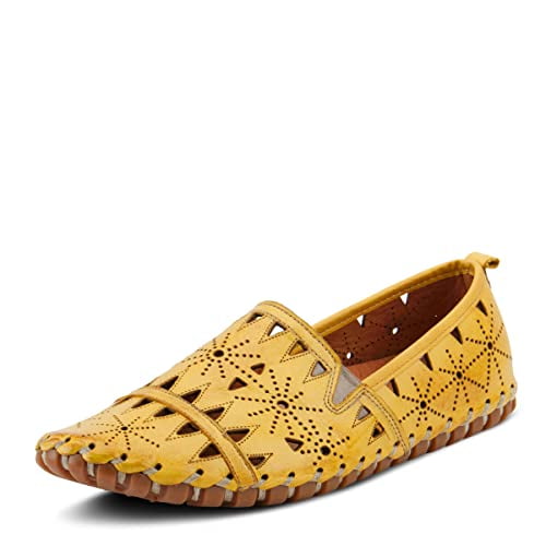 Spring Step Women's Leather Fusaro Loafer Shoe | Comfortable Slip-On Shoes with Rubber Outsole | Ladies Casual Walking Driving Loafers for Work