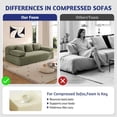 thumbnail image 6 of Timbernest 78.7" Sleeper Sofa, 2-in-1 Convertible Sofa Bed, 3-Seater Corduroy Cloud Couch with 3 Pillows for Small Spaces, Apartments and Bedrooms, Green, 6 of 14