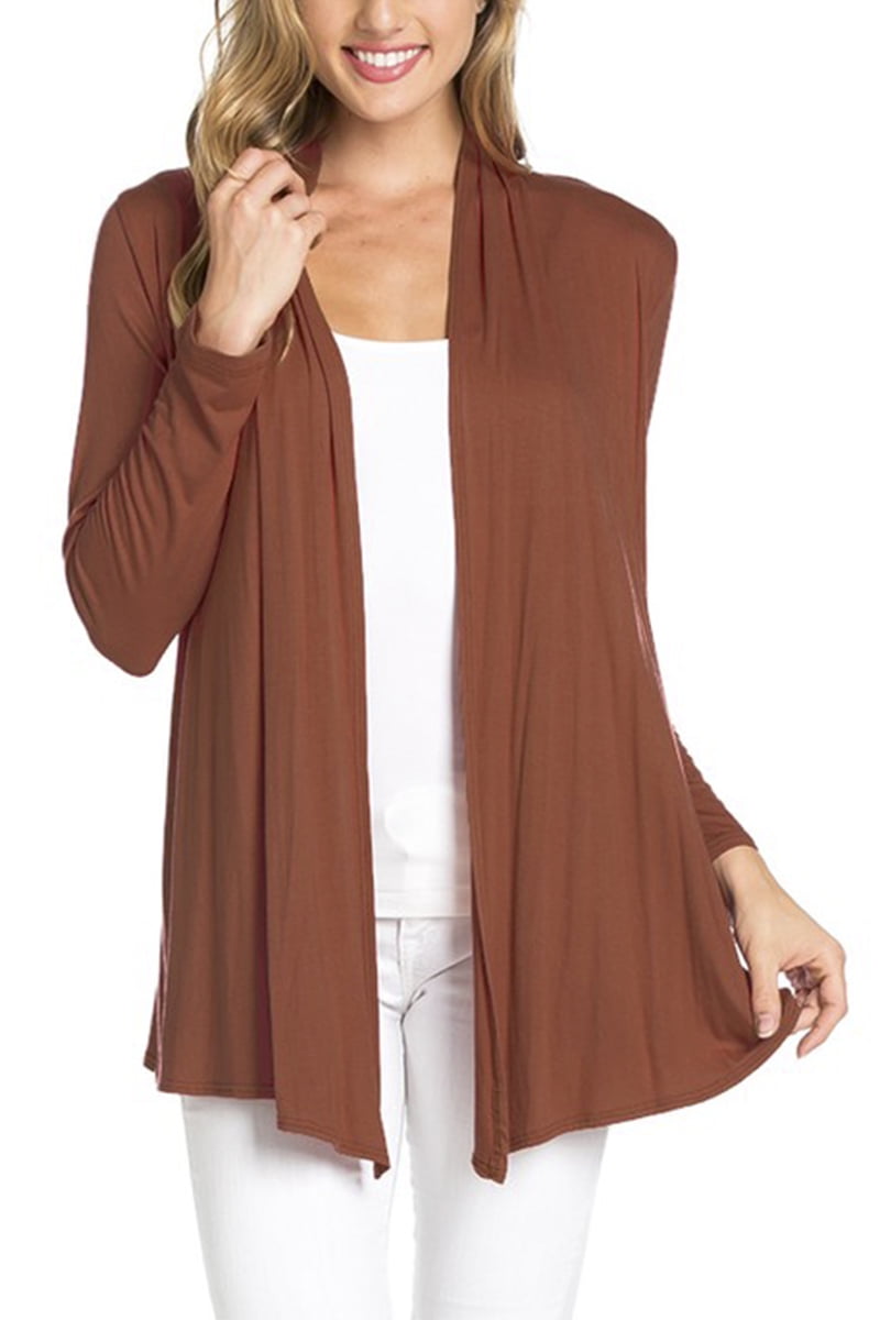 women long sleeve flyaway open front draped soft light shawl cardigan