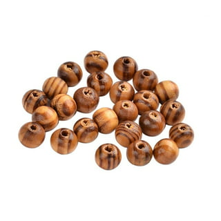 20mm Brown Wooden Macrame Beads- Hole 10mm- 60 Pieces Beads Quality Large Hole Wood Beads for Macrame Project/Garlands