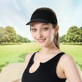 thumbnail image 6 of Fvsianol Sport Hat Sun Visor Hat Empty Top Colorful Stripes Hat with Sweatband Adjustable Stretchy Band Extended Brim Tennis Sport Hat, 6 of 8