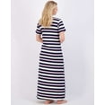 thumbnail image 3 of Real Essentials 3 Pack: Women's Soft Maxi Long Nightshirt Short Sleeve Soft Nightgown Sleep Dress (Available in Plus Size), 3 of 7