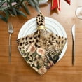thumbnail image 2 of GZHJMY Set of 1 Leopard Print with Pink Floral Rose Flower Cloth Napkins Washable Polyester Dinner Napkins 20"X20" for Dining Table Wedding Party Fall Holidays, 2 of 7