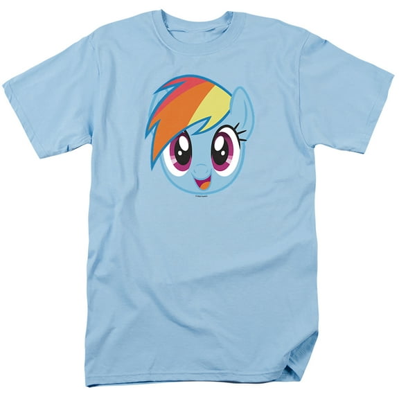 My Little Pony Rainbow Dash Face Unisex Adult T Shirt (Medium) Light Blue