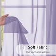 thumbnail image 4 of Chyhomenyc Lilac Sheer Valances for Windows for Living Room, Light Filtering Solid Small Kitchen Valance Curtains, Short Voile Topper Window Treatment for Bathroom, Each 42"W x 14"L Inches, 2PCS, 4 of 8