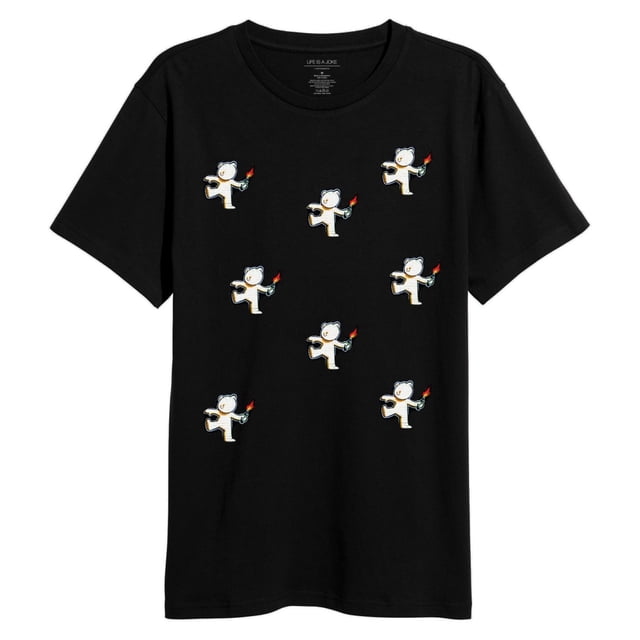 Elevenparis Hombre Bear Throwing Graphic T-Shirt negro S