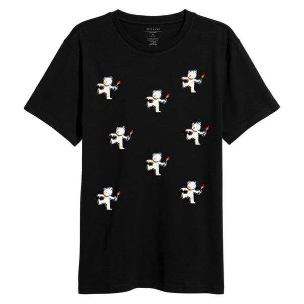 Elevenparis Hombre Bear Throwing Graphic T-Shirt negro S
