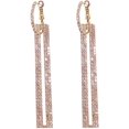 thumbnail image 2 of Pendientes largos con circonita cúbica rectangular geométrica y diamantes de imitación para mujer, hipoalergénicos, 2 of 4